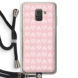 CaseCompany Ass 'n Titties: Samsung Galaxy A8 (2018) Transparant Hoesje met koord