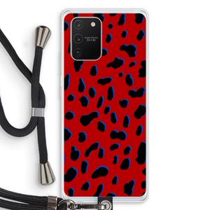 CaseCompany Red Leopard: Samsung Galaxy S10 Lite Transparant Hoesje met koord