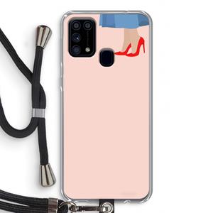 CaseCompany High heels: Samsung Galaxy M31 Transparant Hoesje met koord