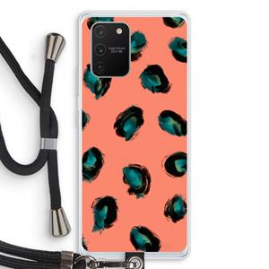 CaseCompany Pink Cheetah: Samsung Galaxy S10 Lite Transparant Hoesje met koord