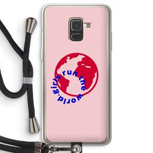 CaseCompany Run The World: Samsung Galaxy A8 (2018) Transparant Hoesje met koord