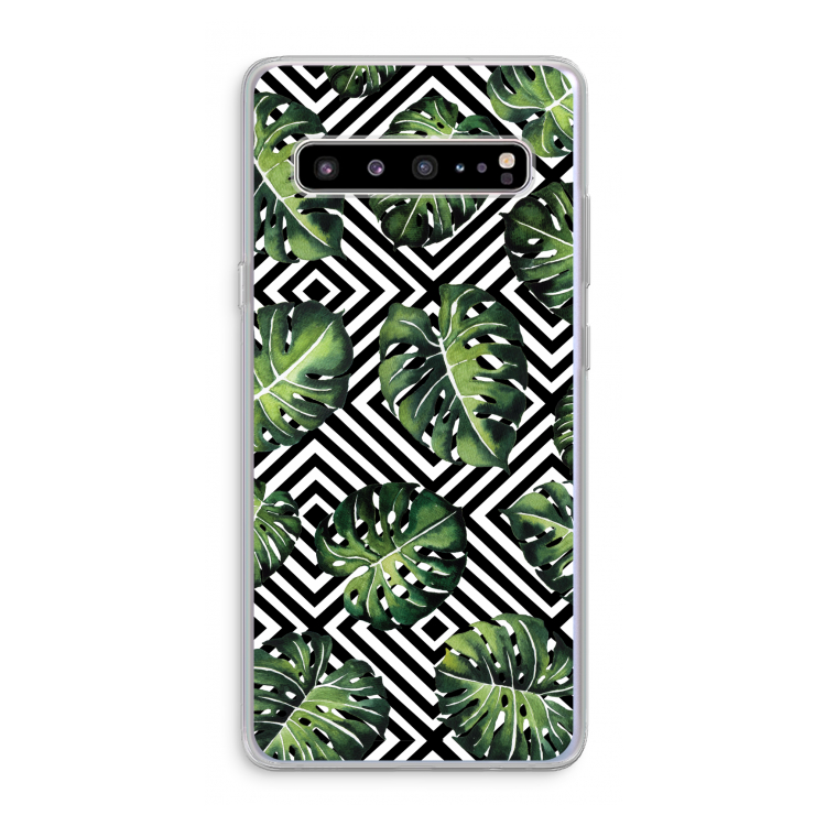 CaseCompany Geometrische jungle: Samsung Galaxy S10 5G Transparant Hoesje