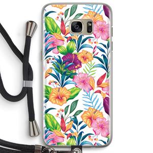 CaseCompany Tropisch 2: Samsung Galaxy S7 Edge Transparant Hoesje met koord