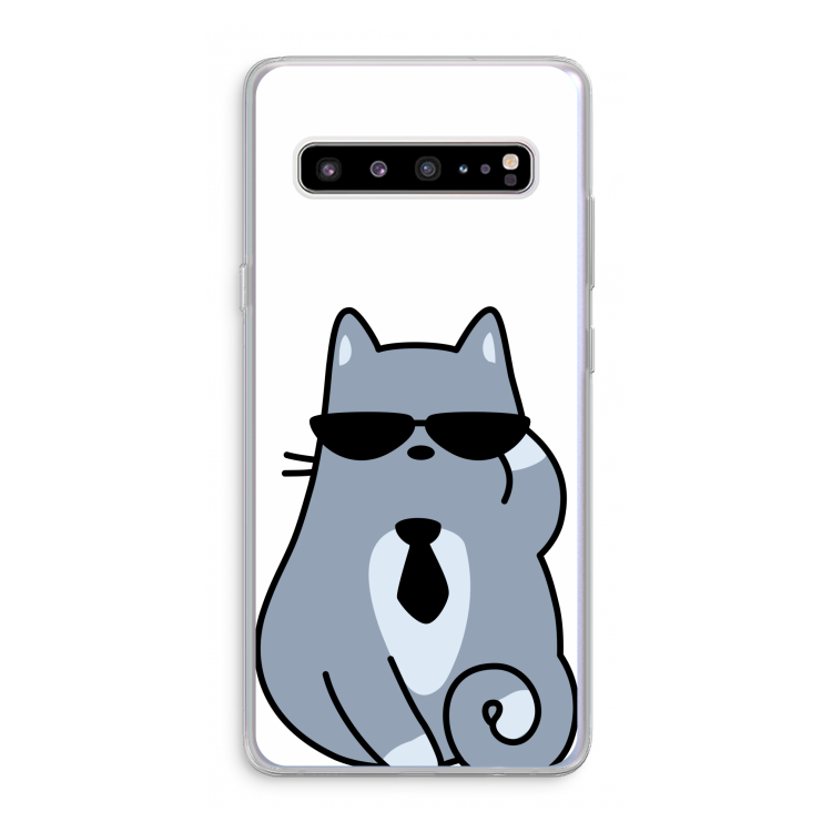 CaseCompany Cool cat: Samsung Galaxy S10 5G Transparant Hoesje