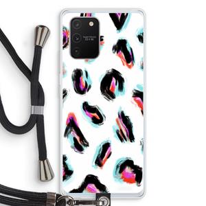 CaseCompany Cheetah color: Samsung Galaxy S10 Lite Transparant Hoesje met koord