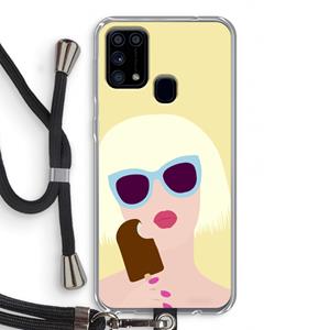 CaseCompany Ice cream: Samsung Galaxy M31 Transparant Hoesje met koord