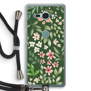 CaseCompany Botanical green sweet flower heaven: Sony Xperia XZ2 Compact Transparant Hoesje met koord