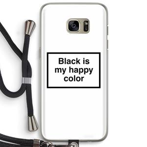 CaseCompany Black is my happy color: Samsung Galaxy S7 Edge Transparant Hoesje met koord