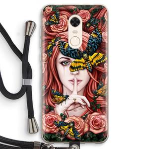 CaseCompany Lady Moth: Xiaomi Redmi 5 Transparant Hoesje met koord