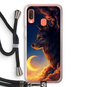CaseCompany Night Guardian: Samsung Galaxy A20e Transparant Hoesje met koord