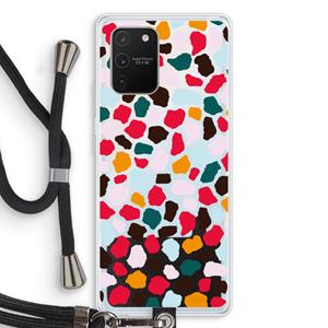 CaseCompany Colored Giraffe: Samsung Galaxy S10 Lite Transparant Hoesje met koord