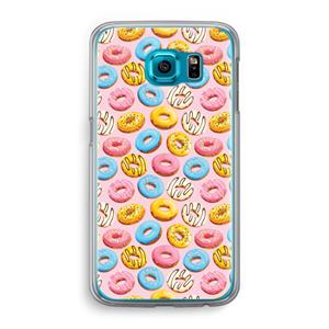 CaseCompany Pink donuts: Samsung Galaxy S6 Transparant Hoesje