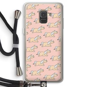 CaseCompany Ponys: Samsung Galaxy A8 (2018) Transparant Hoesje met koord