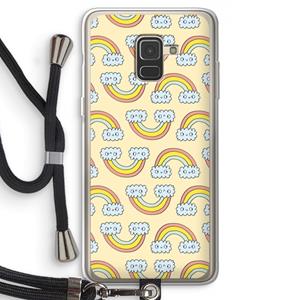 CaseCompany Regenboog: Samsung Galaxy A8 (2018) Transparant Hoesje met koord