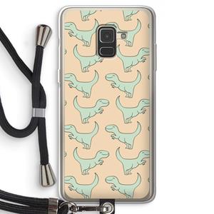 CaseCompany Dinos: Samsung Galaxy A8 (2018) Transparant Hoesje met koord