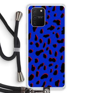 CaseCompany Blue Leopard: Samsung Galaxy S10 Lite Transparant Hoesje met koord