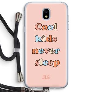 CaseCompany Cool Kids Never Sleep: Samsung Galaxy J5 (2017) Transparant Hoesje met koord