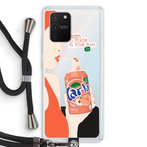 CaseCompany Peach please!: Samsung Galaxy S10 Lite Transparant Hoesje met koord