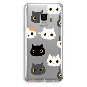 CaseCompany Katten: Samsung Galaxy S9 Transparant Hoesje