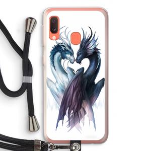 CaseCompany Yin Yang Dragons: Samsung Galaxy A20e Transparant Hoesje met koord