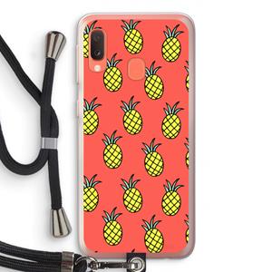 CaseCompany Ananas: Samsung Galaxy A20e Transparant Hoesje met koord