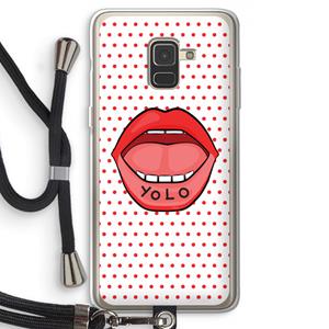 CaseCompany Yolo Denise: Samsung Galaxy A8 (2018) Transparant Hoesje met koord