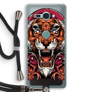 CaseCompany Tiger and Rattlesnakes: Sony Xperia XZ2 Compact Transparant Hoesje met koord