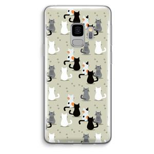 CaseCompany Katten: Samsung Galaxy S9 Transparant Hoesje