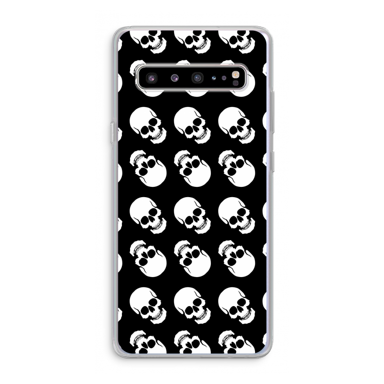 CaseCompany Musketon Skulls: Samsung Galaxy S10 5G Transparant Hoesje