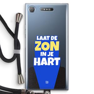 CaseCompany Laat de zon in je hart: Sony Xperia XZ1 Transparant Hoesje met koord