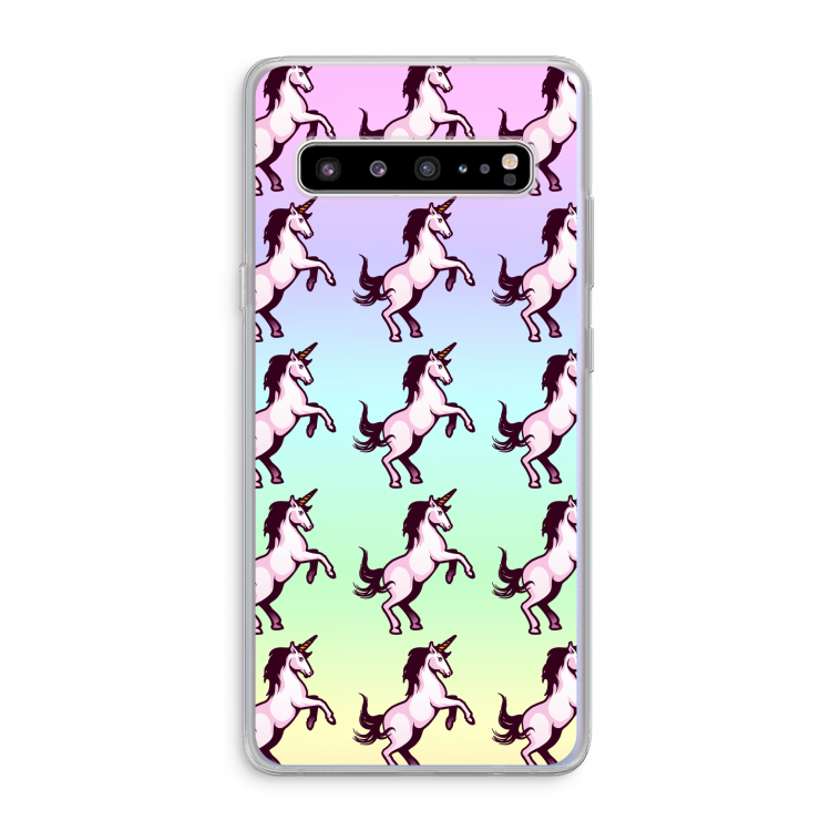 CaseCompany Musketon Unicorn: Samsung Galaxy S10 5G Transparant Hoesje