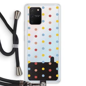 CaseCompany Bollen: Samsung Galaxy S10 Lite Transparant Hoesje met koord