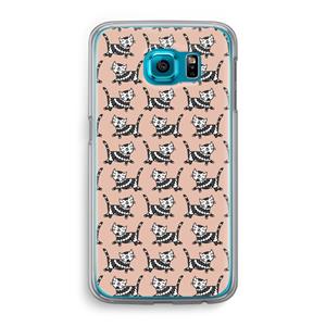 CaseCompany Zwarte poes: Samsung Galaxy S6 Transparant Hoesje