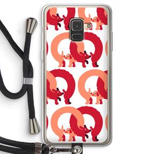 CaseCompany Dogs: Samsung Galaxy A8 (2018) Transparant Hoesje met koord