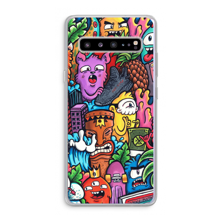 CaseCompany Vexx Mixtape: Samsung Galaxy S10 5G Transparant Hoesje