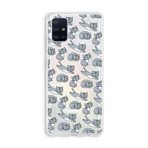 CaseCompany Poezen: Galaxy A51 4G Transparant Hoesje
