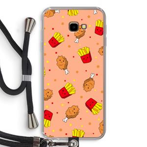 CaseCompany Chicken 'n Fries: Samsung Galaxy J4 Plus Transparant Hoesje met koord