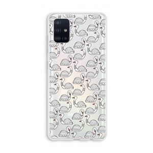CaseCompany Zwanen: Galaxy A51 4G Transparant Hoesje