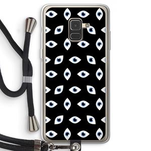 CaseCompany Eyes pattern: Samsung Galaxy A8 (2018) Transparant Hoesje met koord