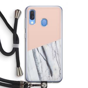 CaseCompany A touch of peach: Samsung Galaxy A40 Transparant Hoesje met koord