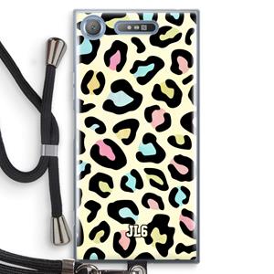 CaseCompany Leopard pattern: Sony Xperia XZ1 Transparant Hoesje met koord
