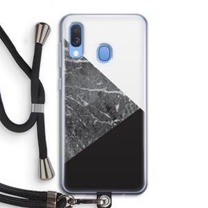CaseCompany Combinatie marmer: Samsung Galaxy A40 Transparant Hoesje met koord