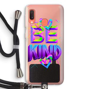 CaseCompany Be Kind: Samsung Galaxy A20e Transparant Hoesje met koord
