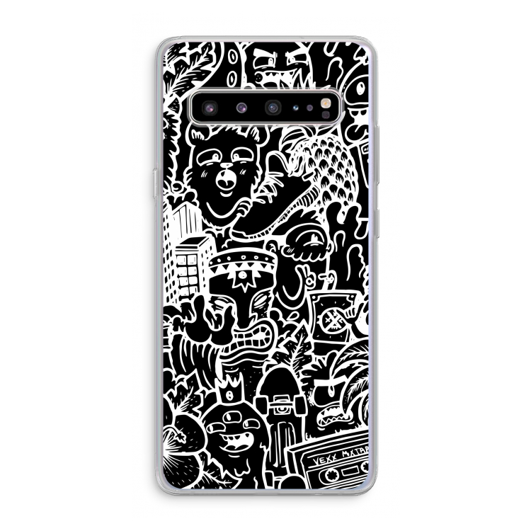 CaseCompany Vexx Black Mixtape: Samsung Galaxy S10 5G Transparant Hoesje