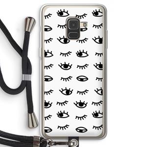 CaseCompany Eye pattern #2: Samsung Galaxy A8 (2018) Transparant Hoesje met koord