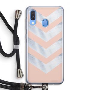 CaseCompany Marmeren pijlen: Samsung Galaxy A40 Transparant Hoesje met koord