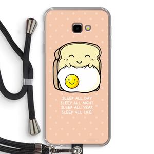 CaseCompany Sleep All Day: Samsung Galaxy J4 Plus Transparant Hoesje met koord