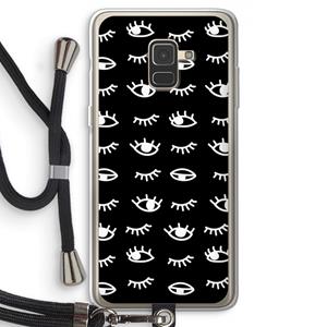 CaseCompany Eye pattern #3: Samsung Galaxy A8 (2018) Transparant Hoesje met koord