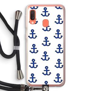 CaseCompany Ankers: Samsung Galaxy A20e Transparant Hoesje met koord