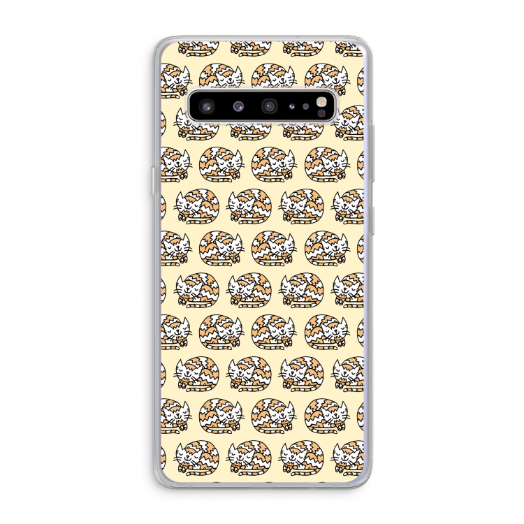 CaseCompany Slapende poes: Samsung Galaxy S10 5G Transparant Hoesje